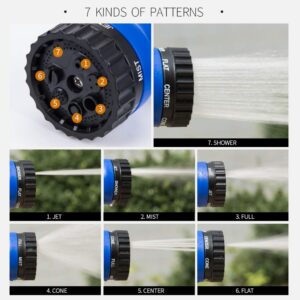 100FT Expandable Garden Hose Pipe Magic Hose with 3/4", 1/2" Fittings With 7 Function