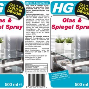 HG Glass and Mirror Cleaner Removes Grease & Dirt