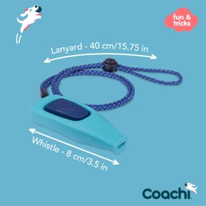 Coachi Whizzclick, 2-in-1 Combined Clicker and Whistle, Dog Training Whistle for Recall and Clicker Training for Rewarding, Adjustable and Reflective Lanyard, Suitable for Dogs and Puppies