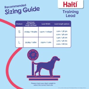 HALTI Training Lead Size Large Black, 2m, Professional Dog Lead to Stop Pulling on the Lead, Perfect for Puppy Walks, Easy to Use Double-Ended Dog Leash, Lightweight Soft & Durable