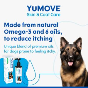 YuMOVE Skin & Coat Care Itching for Adult Dogs | Itchy or Sensitive Skin Supplement for Dogs Prone to Scratching enriched with Salmon Oil | 500ml | Packaging may vary, Clear