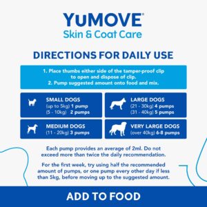 YuMOVE Skin & Coat Care Itching for Adult Dogs | Itchy or Sensitive Skin Supplement for Dogs Prone to Scratching enriched with Salmon Oil | 500ml | Packaging may vary, Clear